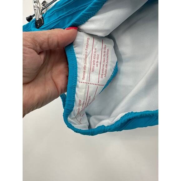 Lands' End Turquoise High waisted Bikini bottom Size 4 NWOT - Picture 2 of 4